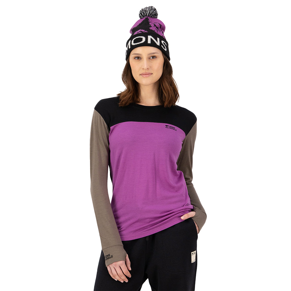 Yotei Merino Long Sleeve - Purple Bolt / Walnut /