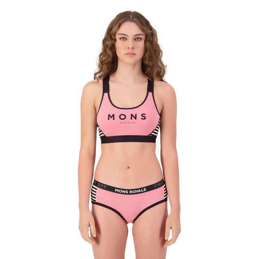 Stella Merino X-Back Bra - Flamingo/MR Stripe
