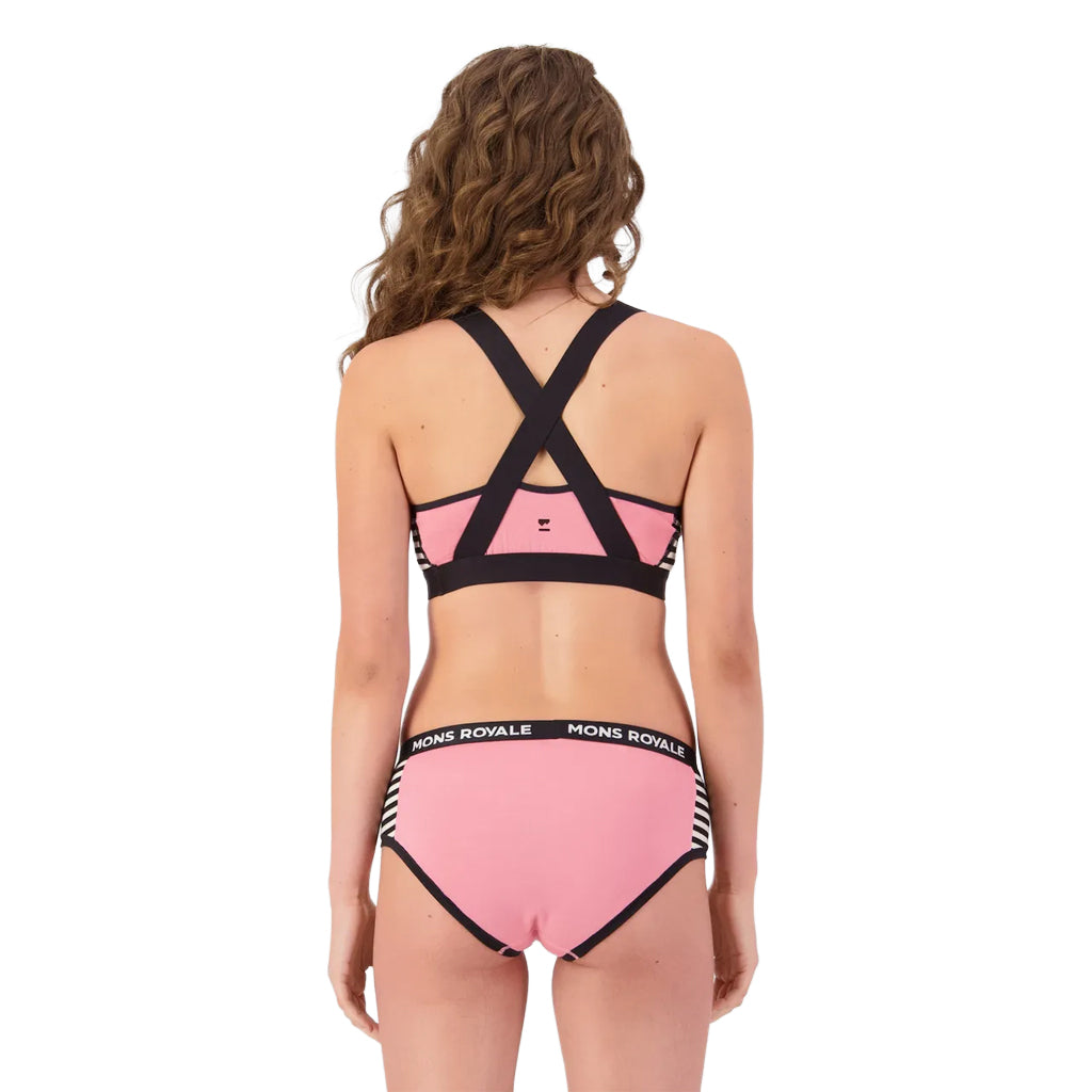 Stella Merino X-Back Bra - Flamingo/MR Stripe