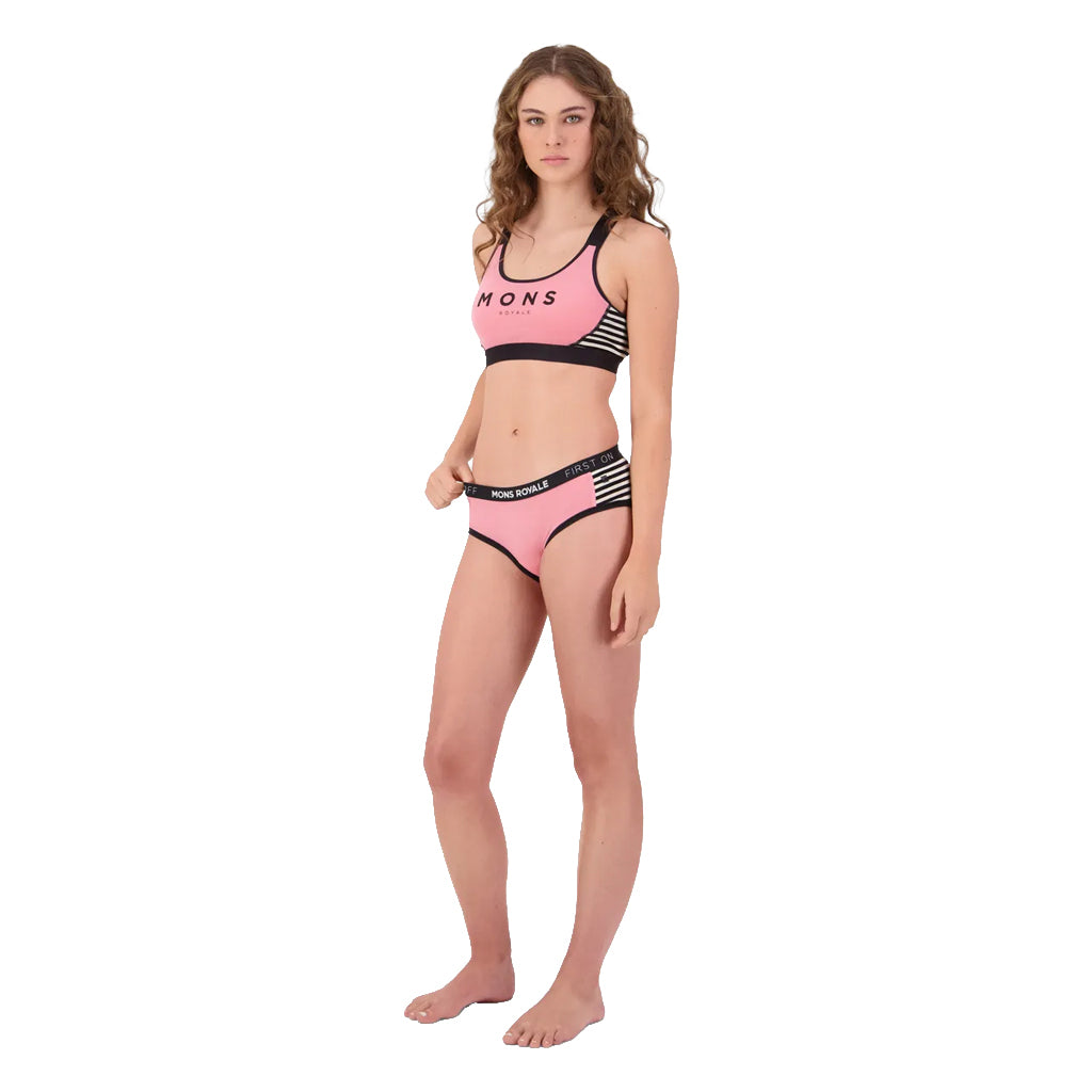 Stella Merino X-Back Bra - Flamingo/MR Stripe