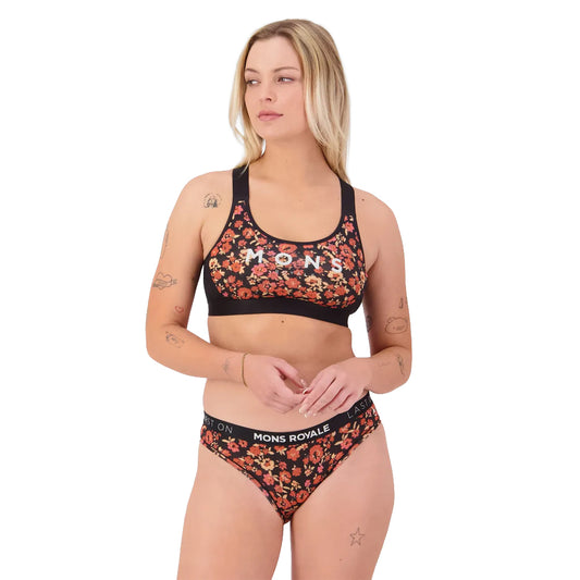 Stella Merino X-Back Bra - Ditzy Camo/Black