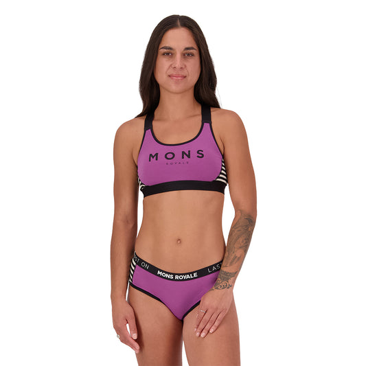 Stella Merino X-Back Bra - Purple Bolt/MR Stripe