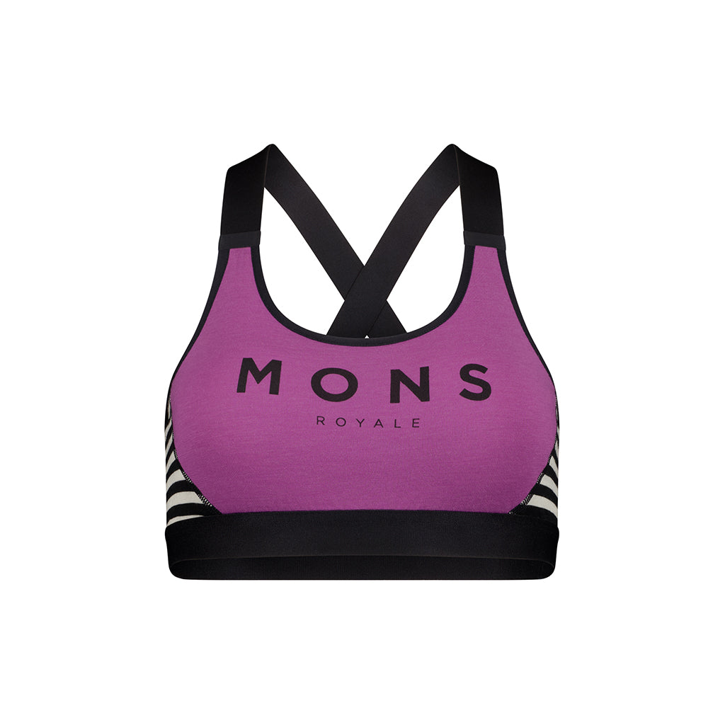 Stella Merino X-Back Bra - Purple Bolt/MR Stripe