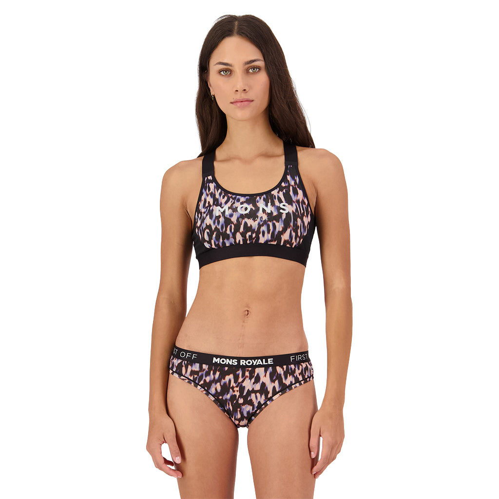 Stella Merino X-Back Bra - Rock Leopard/Black