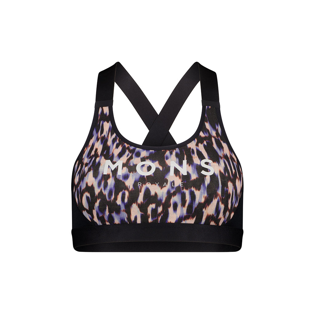 Stella Merino X-Back Bra - Rock Leopard/Black