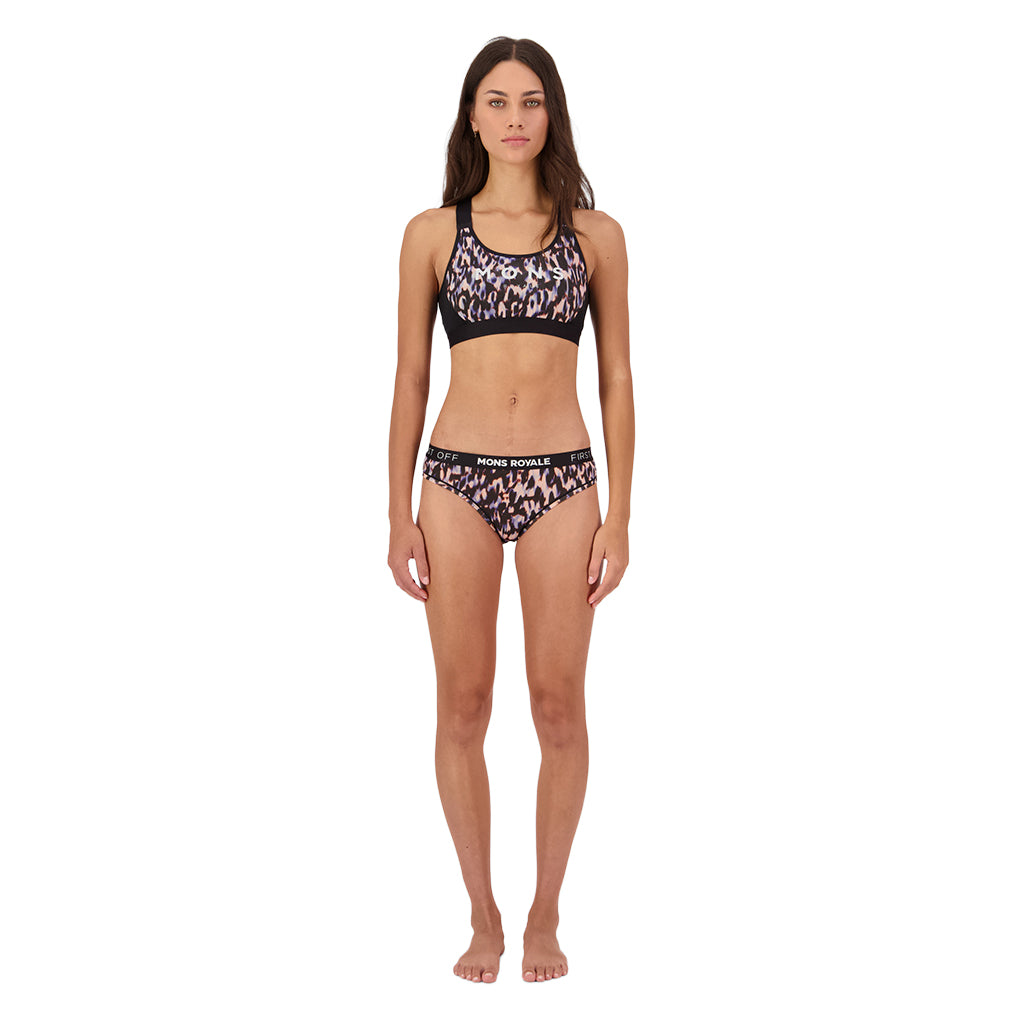 Stella Merino X-Back Bra - Rock Leopard/Black