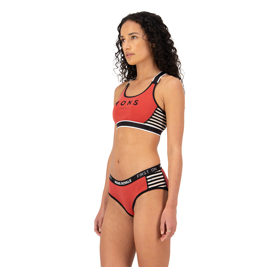 Stella Merino X-Back Bra - Cranberry / MR Stripe