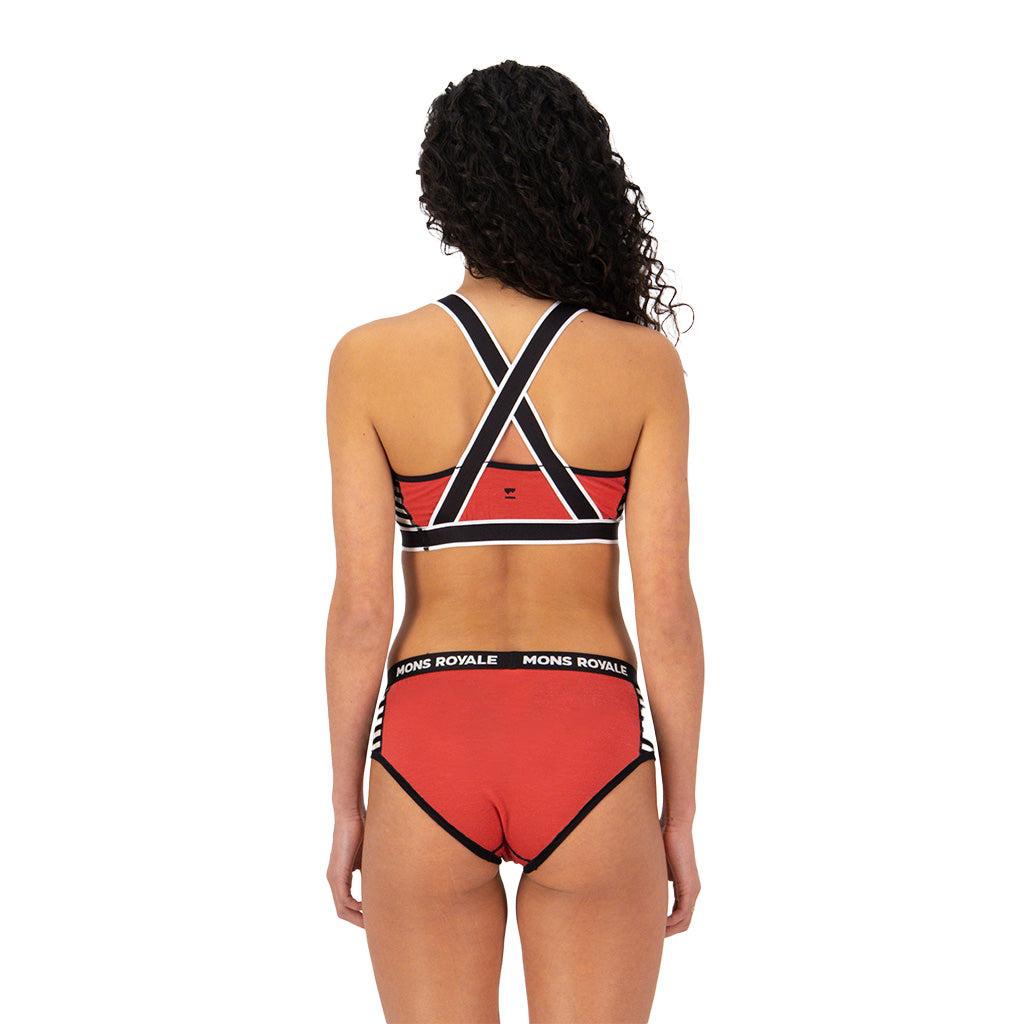 Stella Merino X-Back Bra - Cranberry / MR Stripe