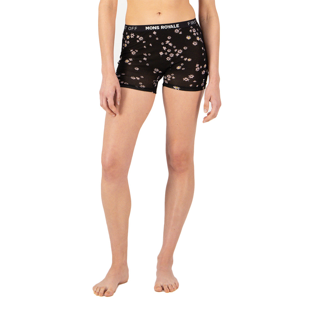 Hannah Merino Hot Pants - Black Daisy