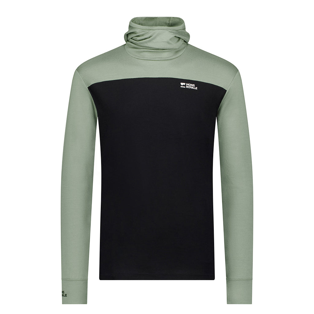 Yotei Merino Powder Hood Long Sleeve - Willow / Bl