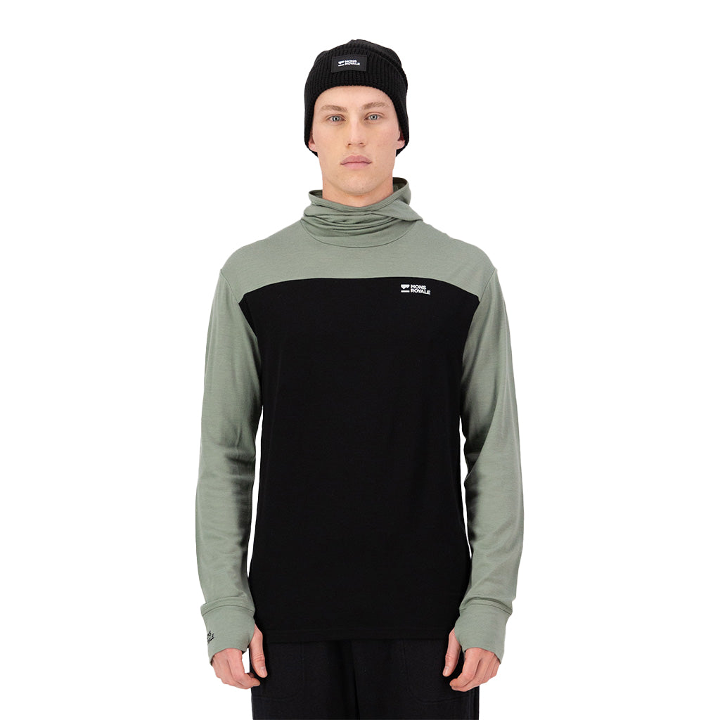 Yotei Merino Powder Hood Long Sleeve - Willow / Bl