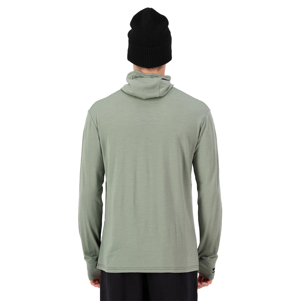 Yotei Merino Powder Hood Long Sleeve - Willow / Bl