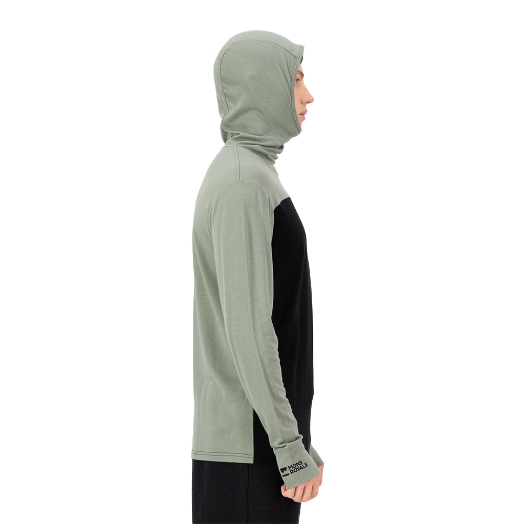 Yotei Merino Powder Hood Long Sleeve - Willow / Bl
