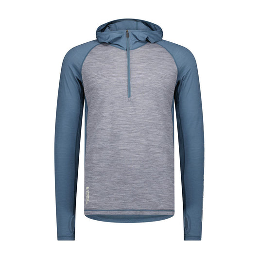 M's Temple Merino Long Sleeve Hood Grey Heather