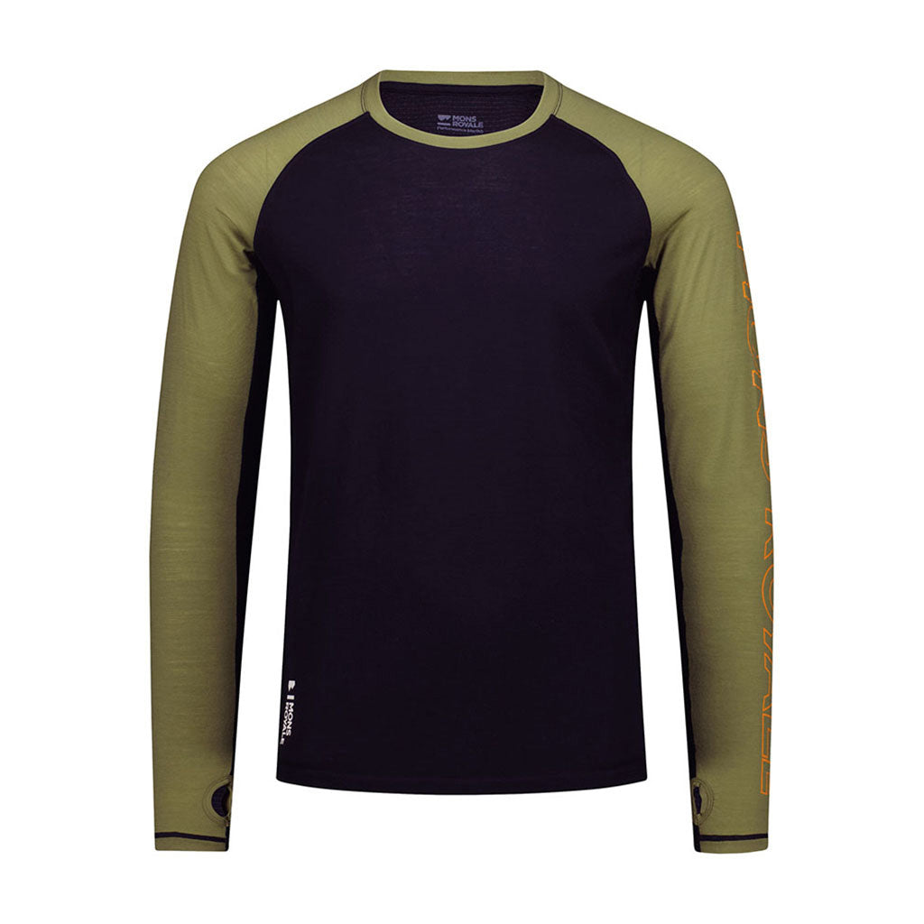 Mens Temple Merino Long Sleeve Fern / Black