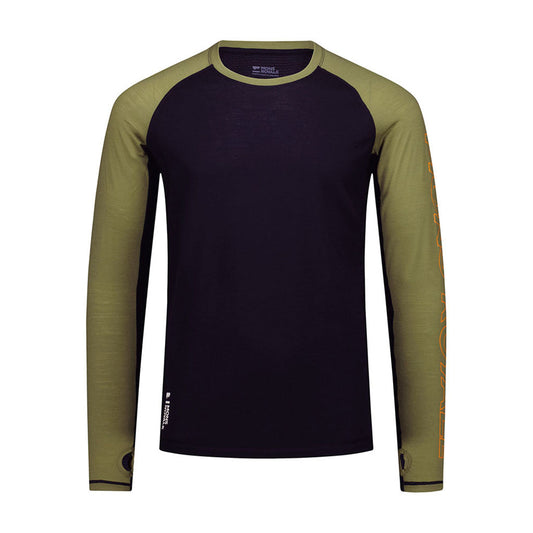 Mens Temple Merino Long Sleeve Fern / Black