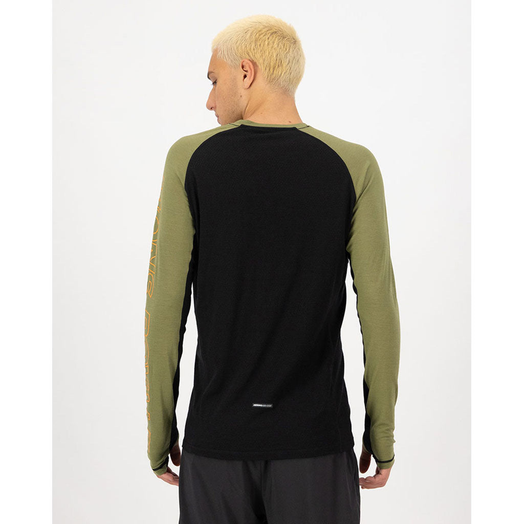 Mens Temple Merino Long Sleeve Fern / Black