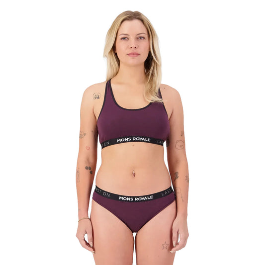 Sierra Merino Sports Bra - Fig/Black