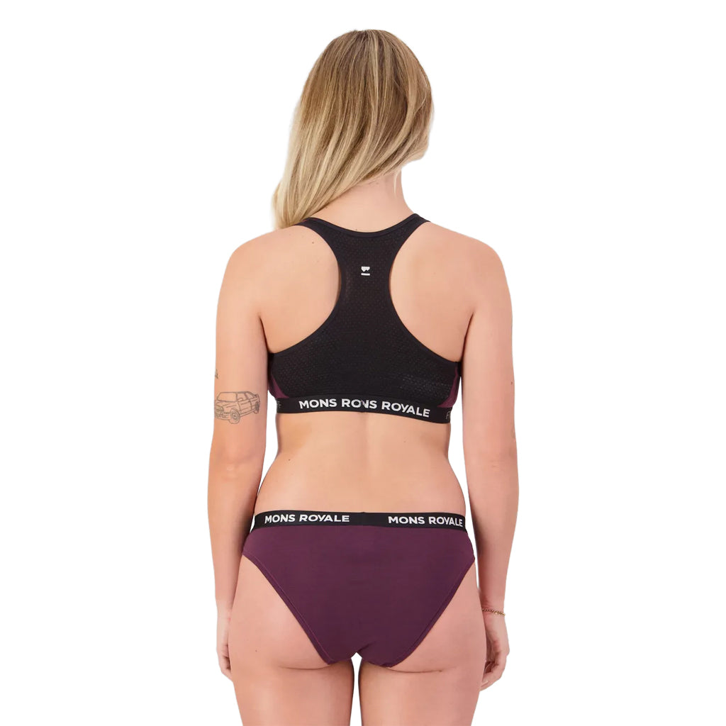 Sierra Merino Sports Bra - Fig/Black