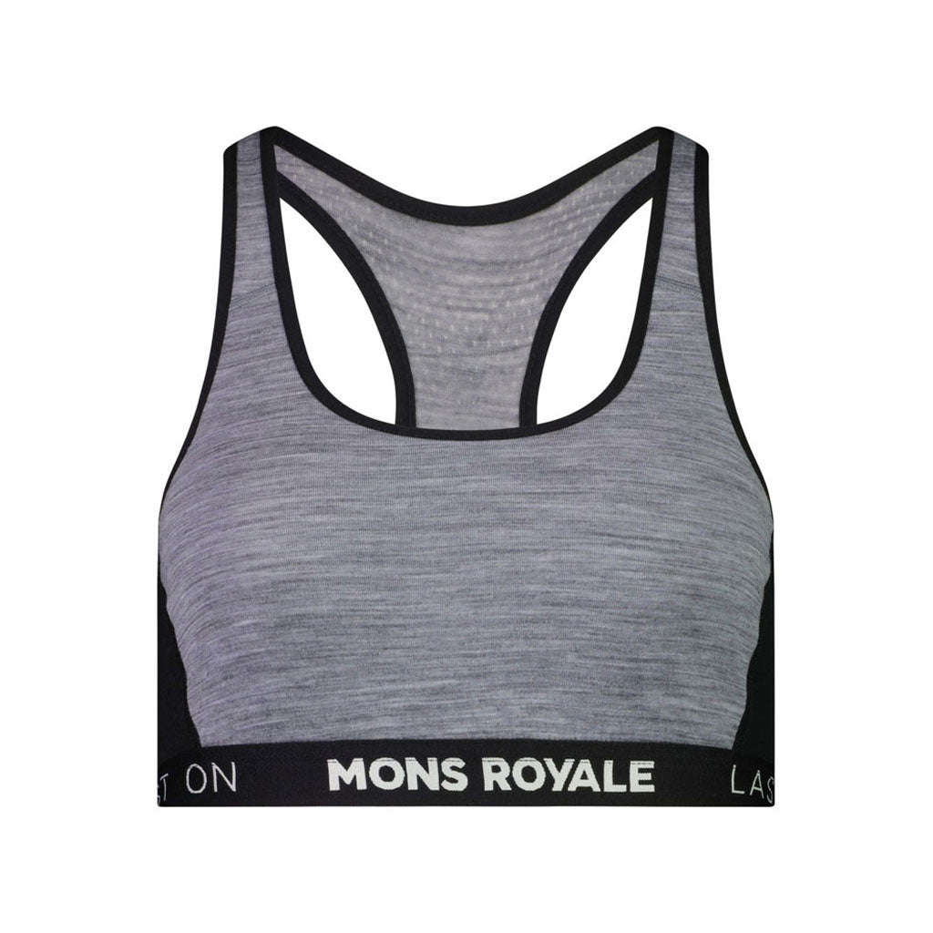 Sierra Merino Sports Bra - Grey Heather/Black