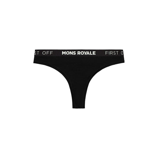 Merino Thong Black