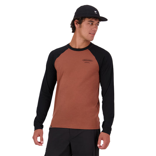 Icon Merino Raglan Long Sleeve - Cinnamon/Black