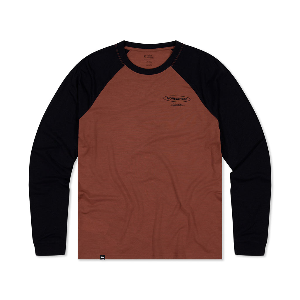 Icon Merino Raglan Long Sleeve - Cinnamon/Black