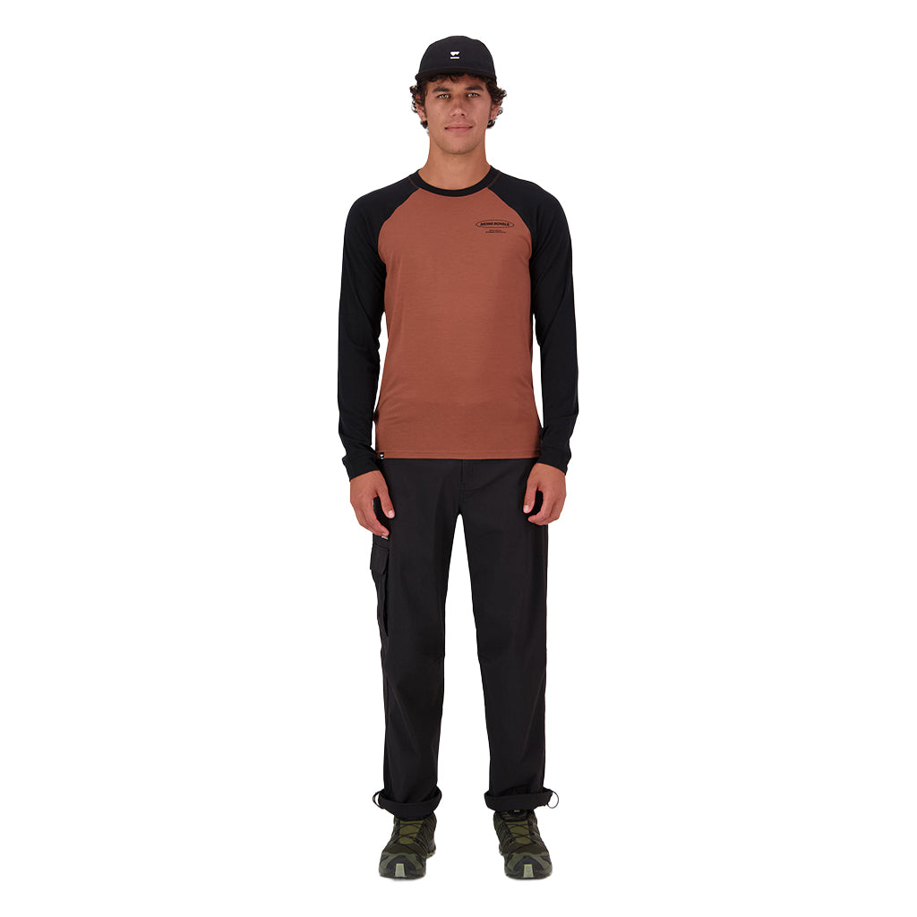 Icon Merino Raglan Long Sleeve - Cinnamon/Black