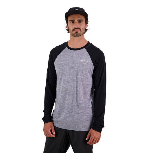 Icon Merino Raglan Long Sleeve - Grey Heather/Black