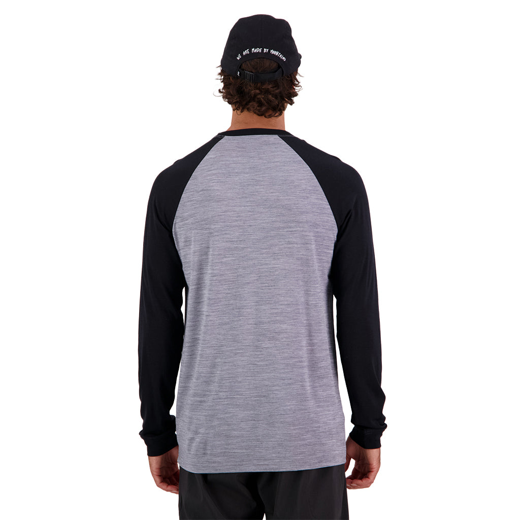 Icon Merino Raglan Long Sleeve - Grey Heather/Black