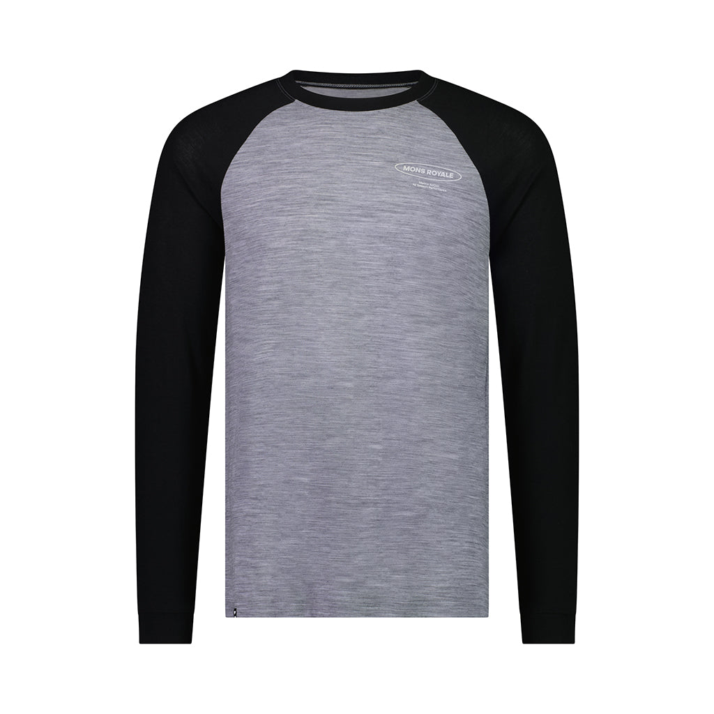 Icon Merino Raglan Long Sleeve - Grey Heather/Black