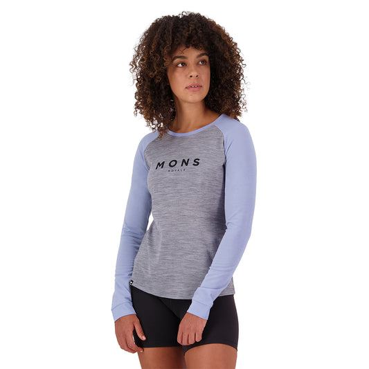 Icon Merino Raglan Long Sleeve - Grey Heather/Skyline