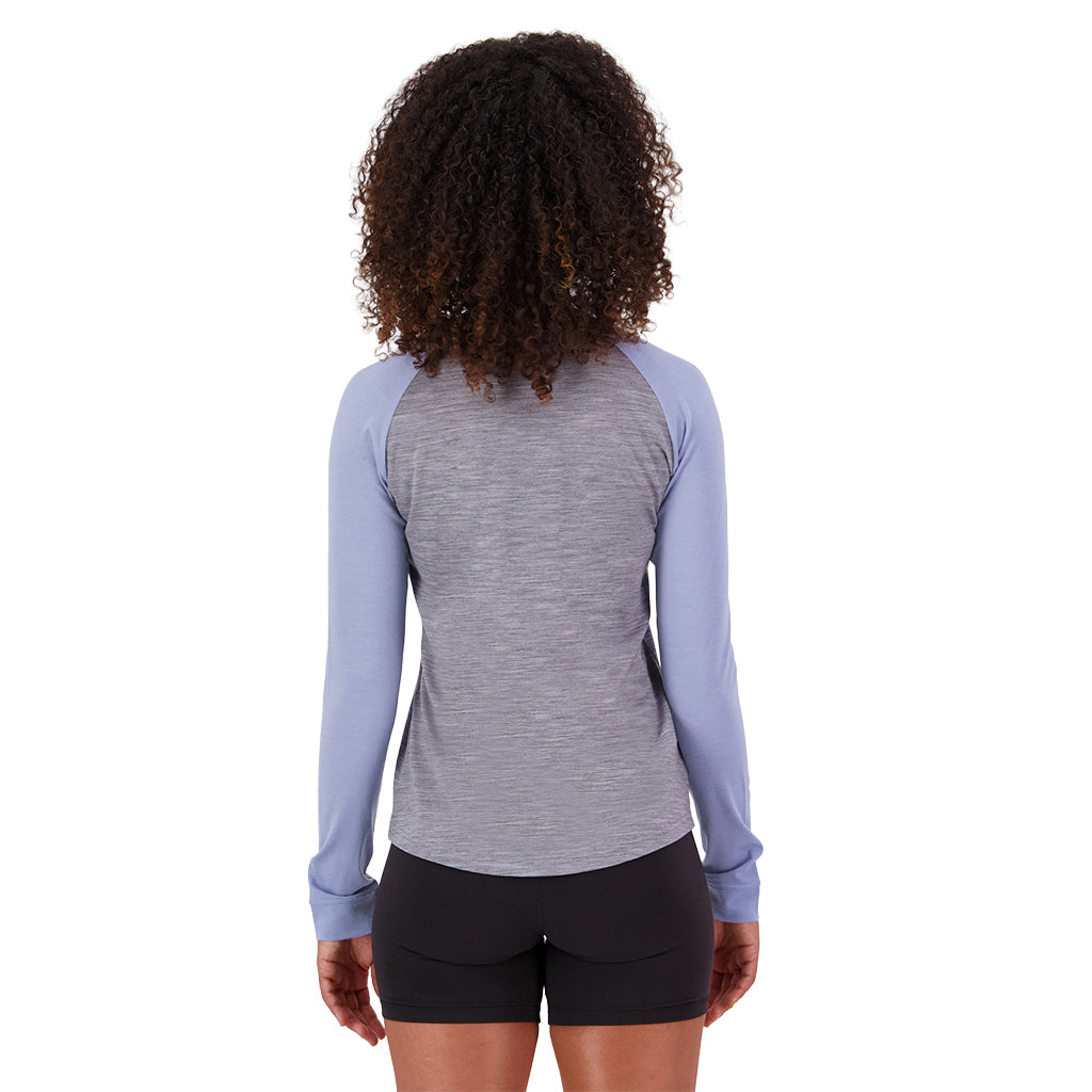 Icon Merino Raglan Long Sleeve - Grey Heather/Skyline