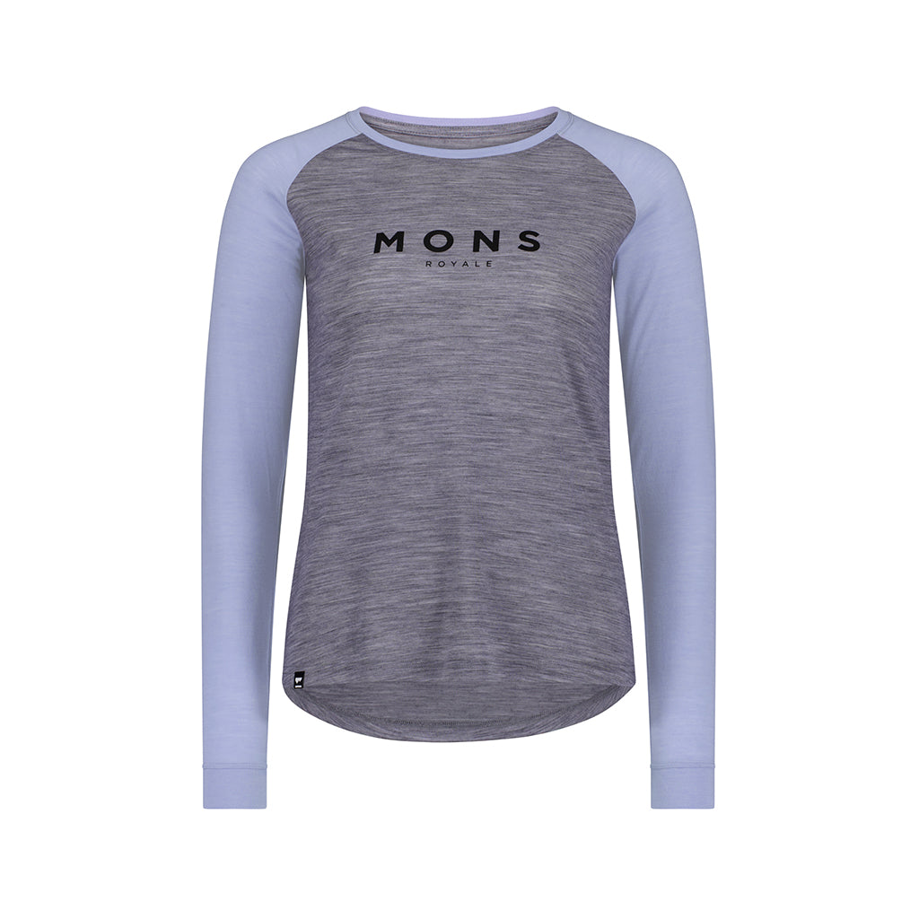 Icon Merino Raglan Long Sleeve - Grey Heather/Skyline