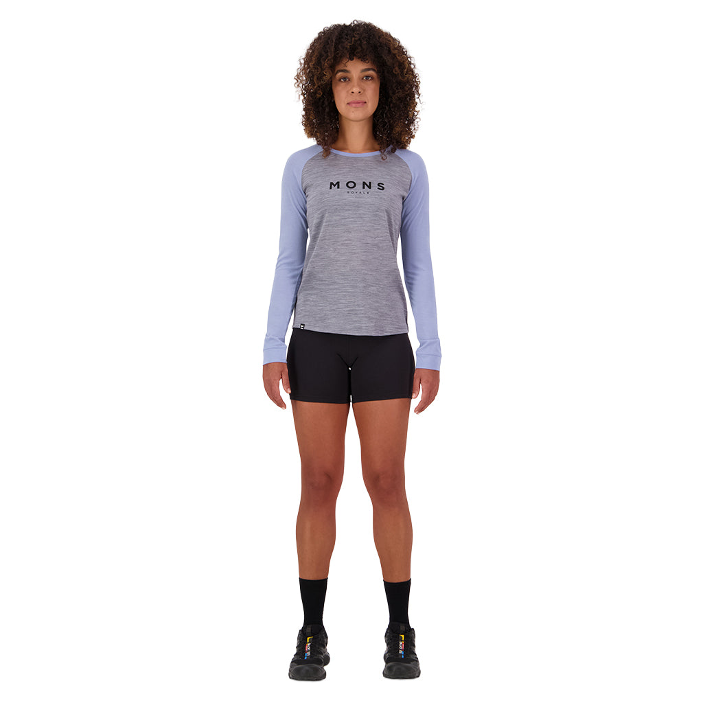 Icon Merino Raglan Long Sleeve - Grey Heather/Skyline