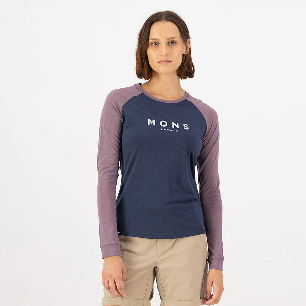 W's Icon Merino Raglan Long Sleeve Midnight/Mauve
