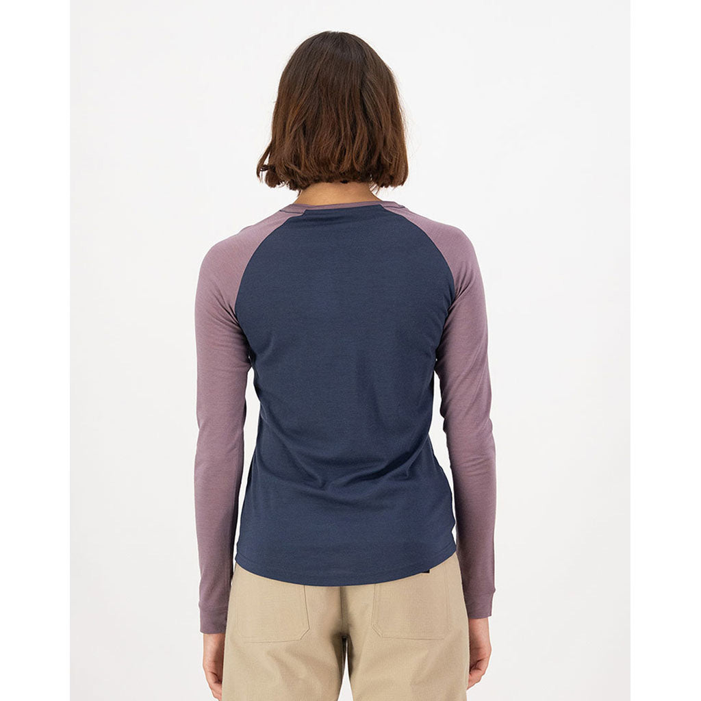 W's Icon Merino Raglan Long Sleeve Midnight/Mauve