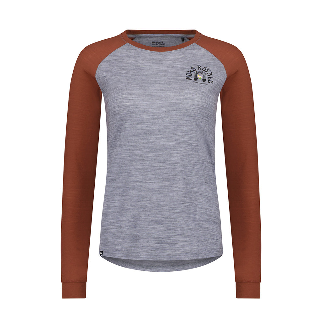Icon Merino Raglan Long Sleeve - Sienna / Grey Hea