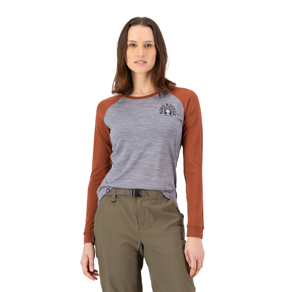 Icon Merino Raglan Long Sleeve - Sienna / Grey Hea