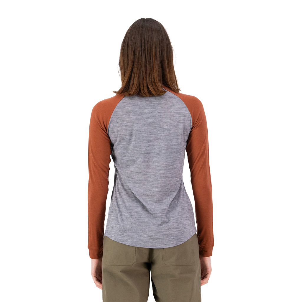 Icon Merino Raglan Long Sleeve - Sienna / Grey Hea