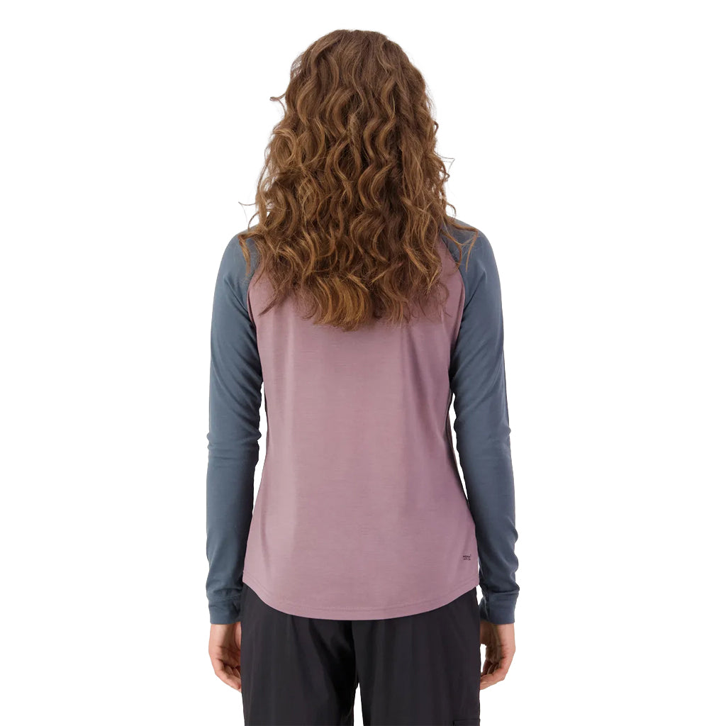 Icon Merino Raglan Long Sleeve - Dusty Mauve/Dark Cypress