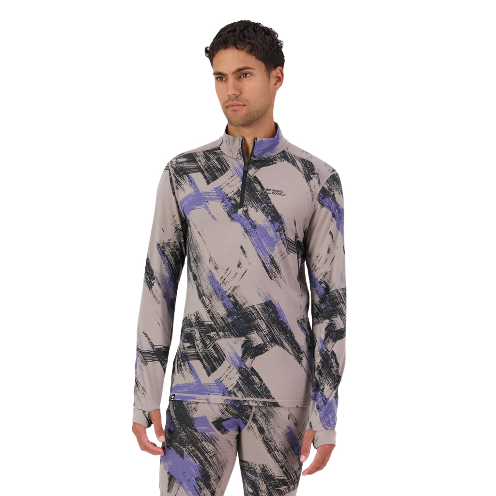 Cascade Merino Base Layer 1/4 Zip Long Sleeve - Paintbrush Blue