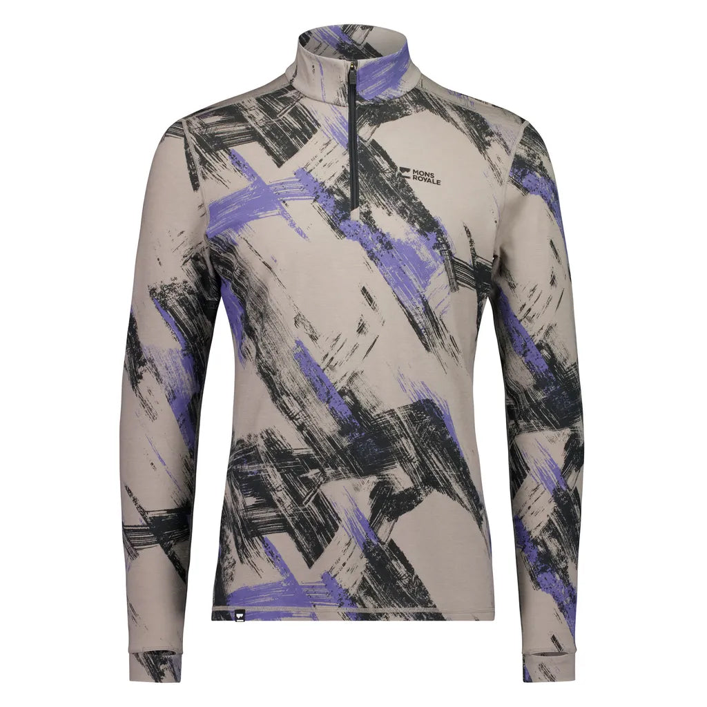 Cascade Merino Base Layer 1/4 Zip Long Sleeve - Paintbrush Blue