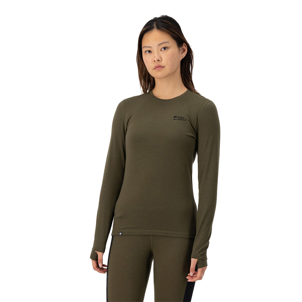 Cascade Merino Base Layer Long Sleeve - Dark Olive