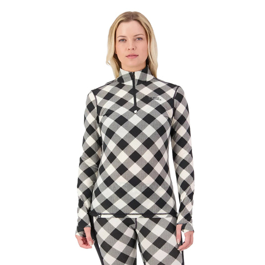 Cascade Merino Base Layer 1/4 Zip Long Sleeve - Check