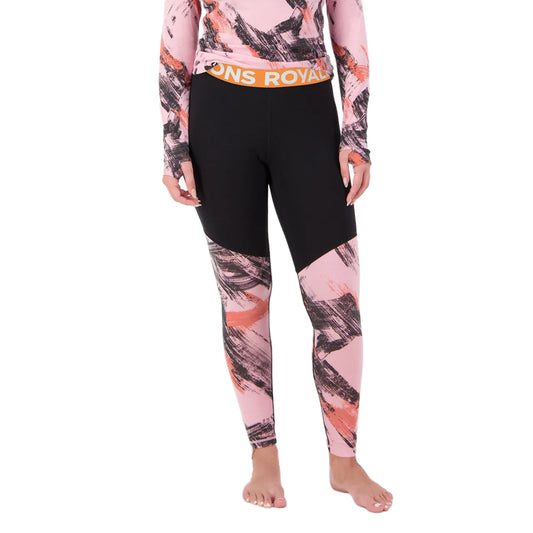 Cascade Merino Base Layer Legging - Paintbrush Pink/Black