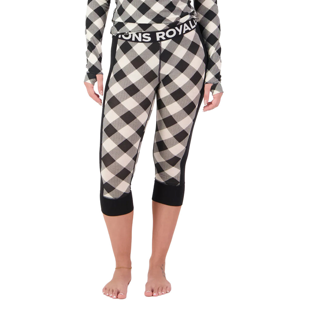 Cascade Merino Base Layer 3/4 Legging - Check/Black