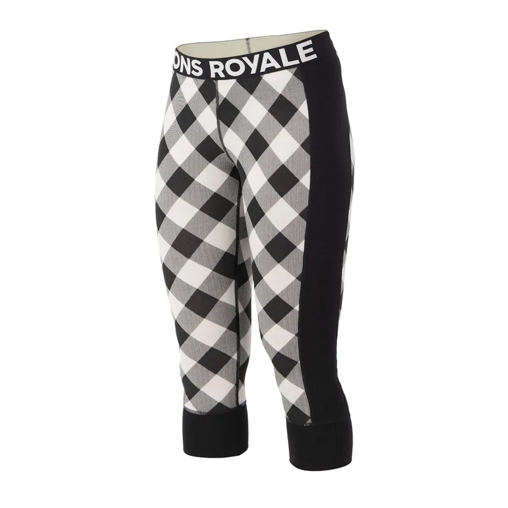 Cascade Merino Base Layer 3/4 Legging - Check/Black