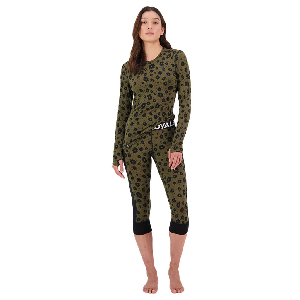 Cascade Merino Flex 200 3/4 Legging - Aoraki Lily