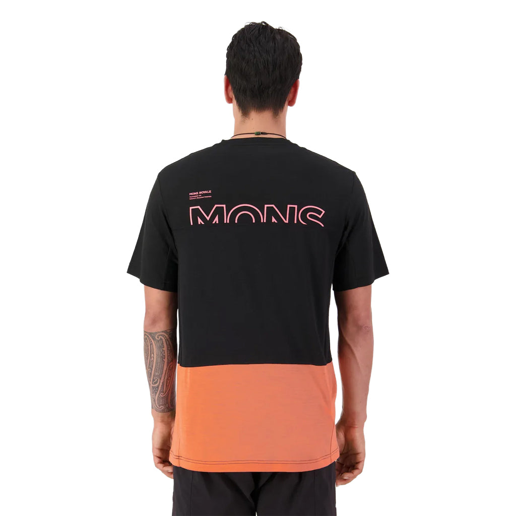 Tarn Merino T-Shirt - Sun Orange/Black